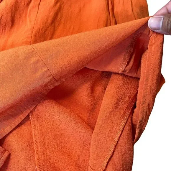 Aritzia Sunday Best Button Down Mini Dress Women Sz 4 Red Orange Short Sleeve - Picture 9 of 15